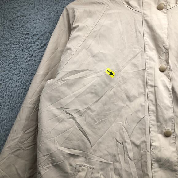 LL Bean Long Raincoat Trench Coat Womens Medium Tan Removable Liner 0 CCH2 - Picture 7 of 12